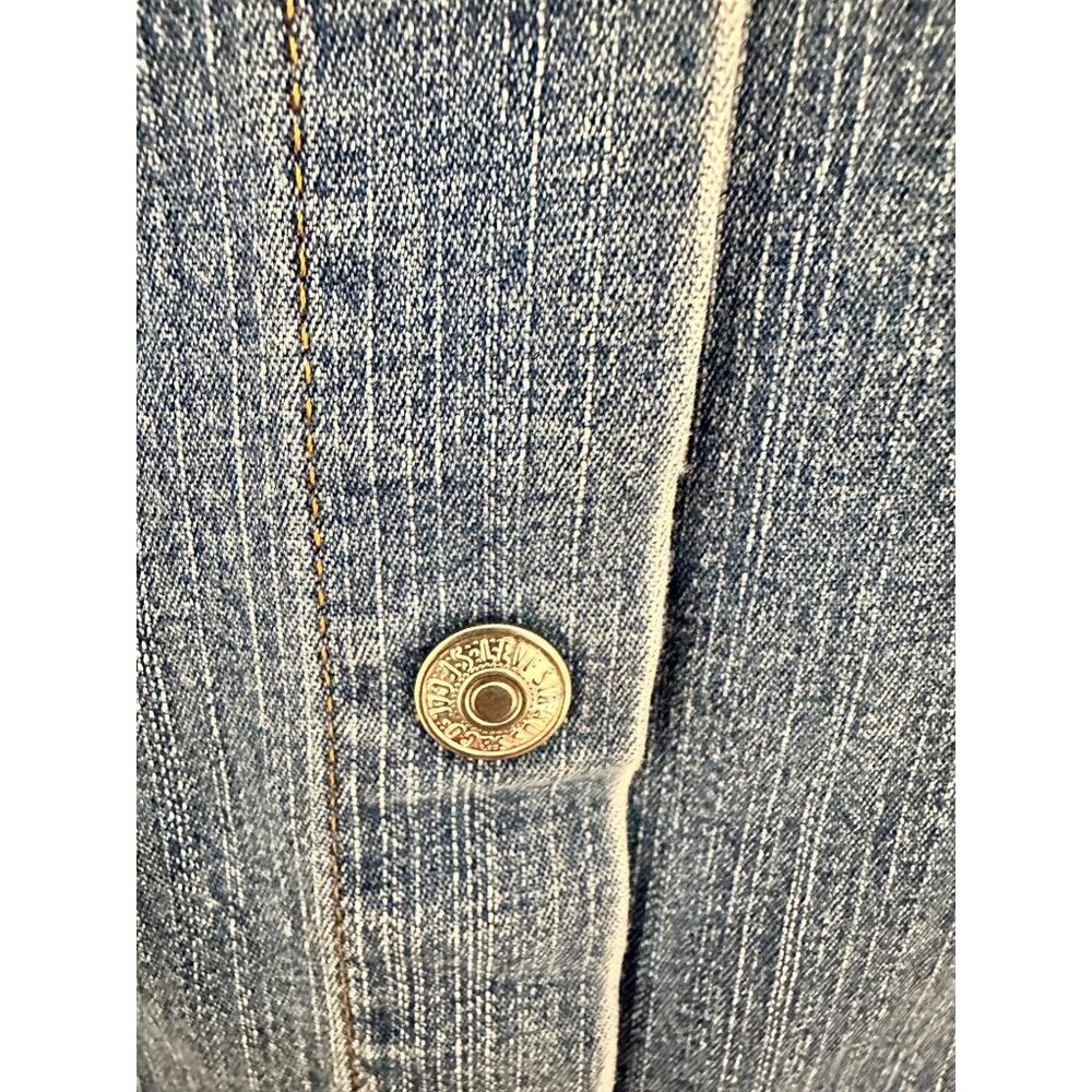 Vintage Levis Womens Western Large Denim Button-Down Long Sleeve Shirt Dress EUC - Picture 9 of 9